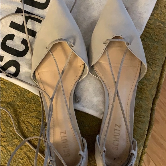 Schutz Suede Lace Up Flats - Picture 5 of 9